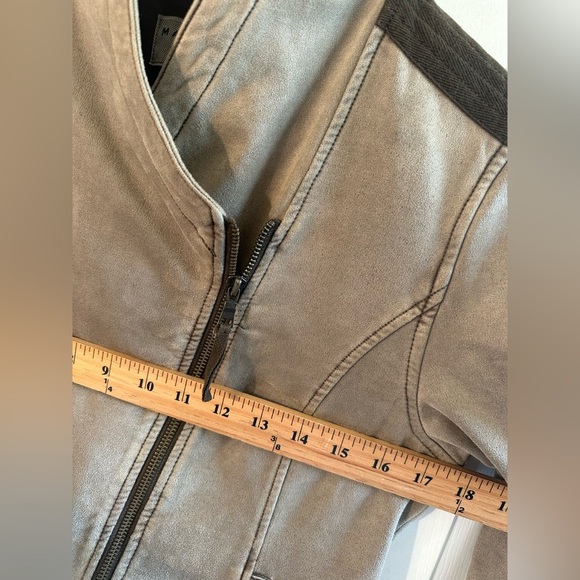 MARRAKECH Anthropologie XS French Terry Jacket Bomber Faux Suede Lightweiht Moto - Picture 7 of 11